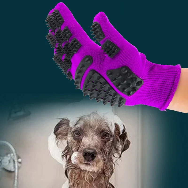 Rubber Glove Cleaning - 1PC Pet Hair Grooming Gloves Cat