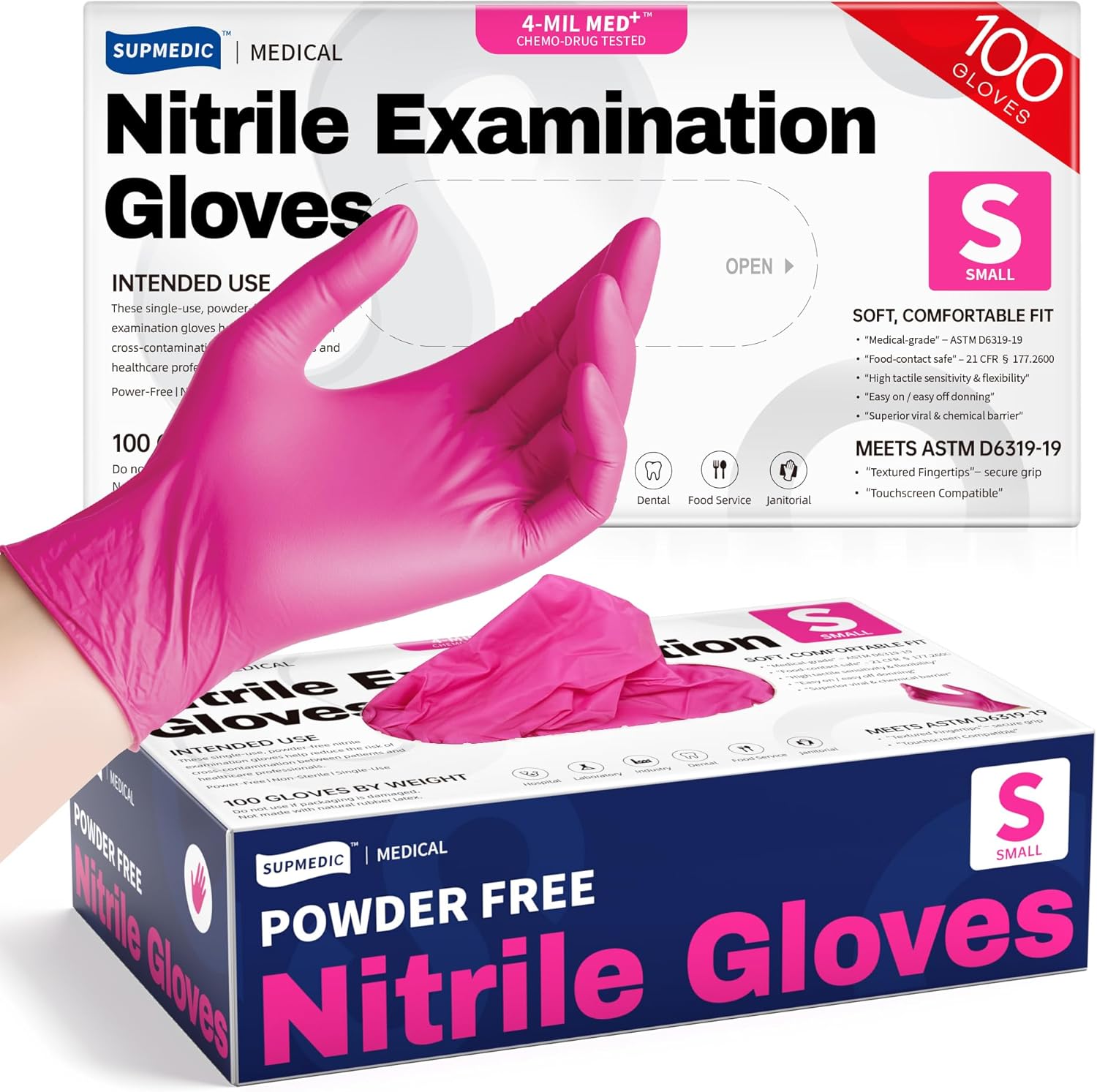 Exam Glove Nitrile - 4 Mil Nitrile Exam Gloves, Powder-Free,