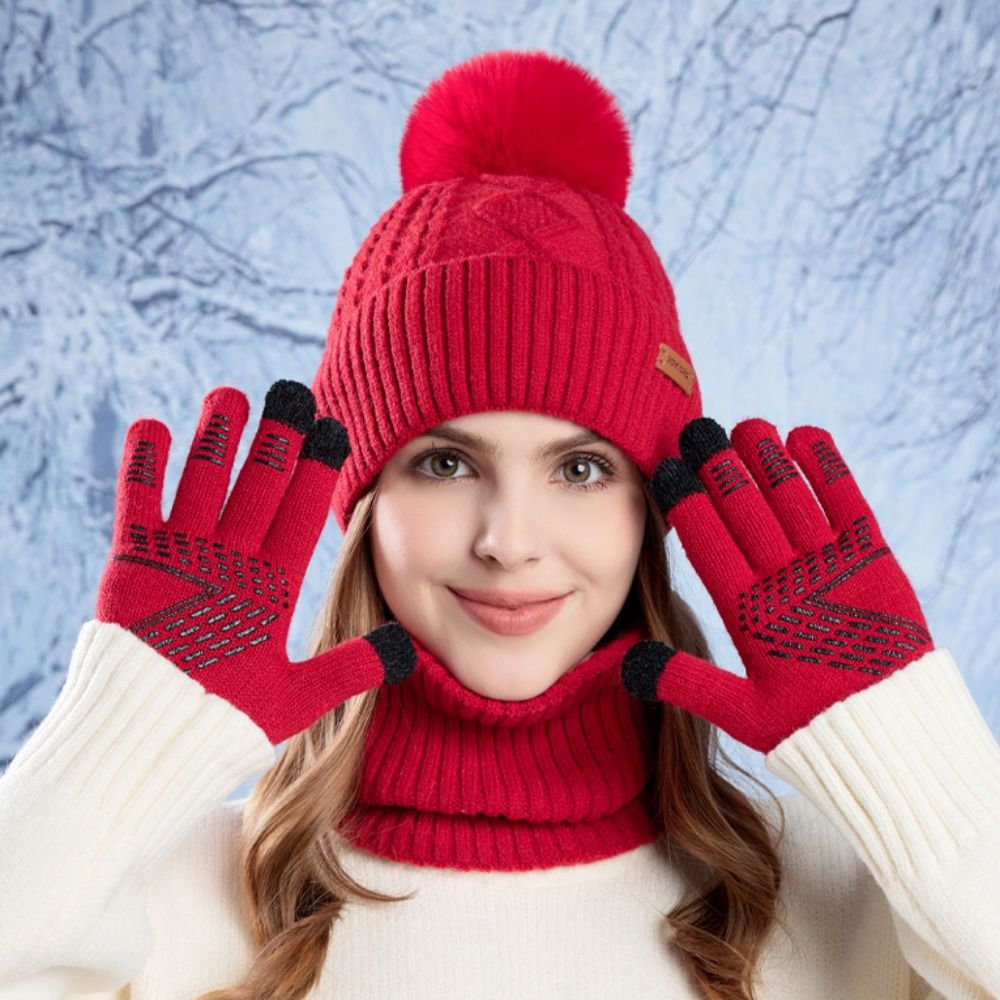 3pcs Hiking Solid Color Hat Sc – Wool Glove Lined recenzja i cena