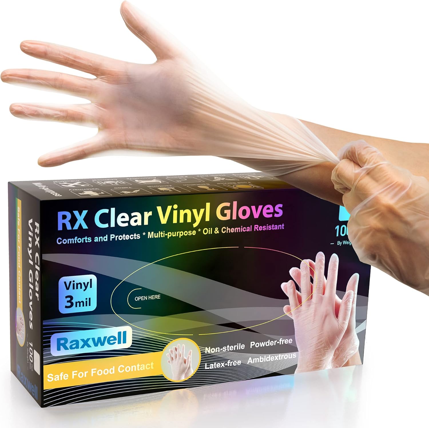 3 Mil Clear Vinyl Gloves - Foo – Latex Disposable Glove recenzja i cena