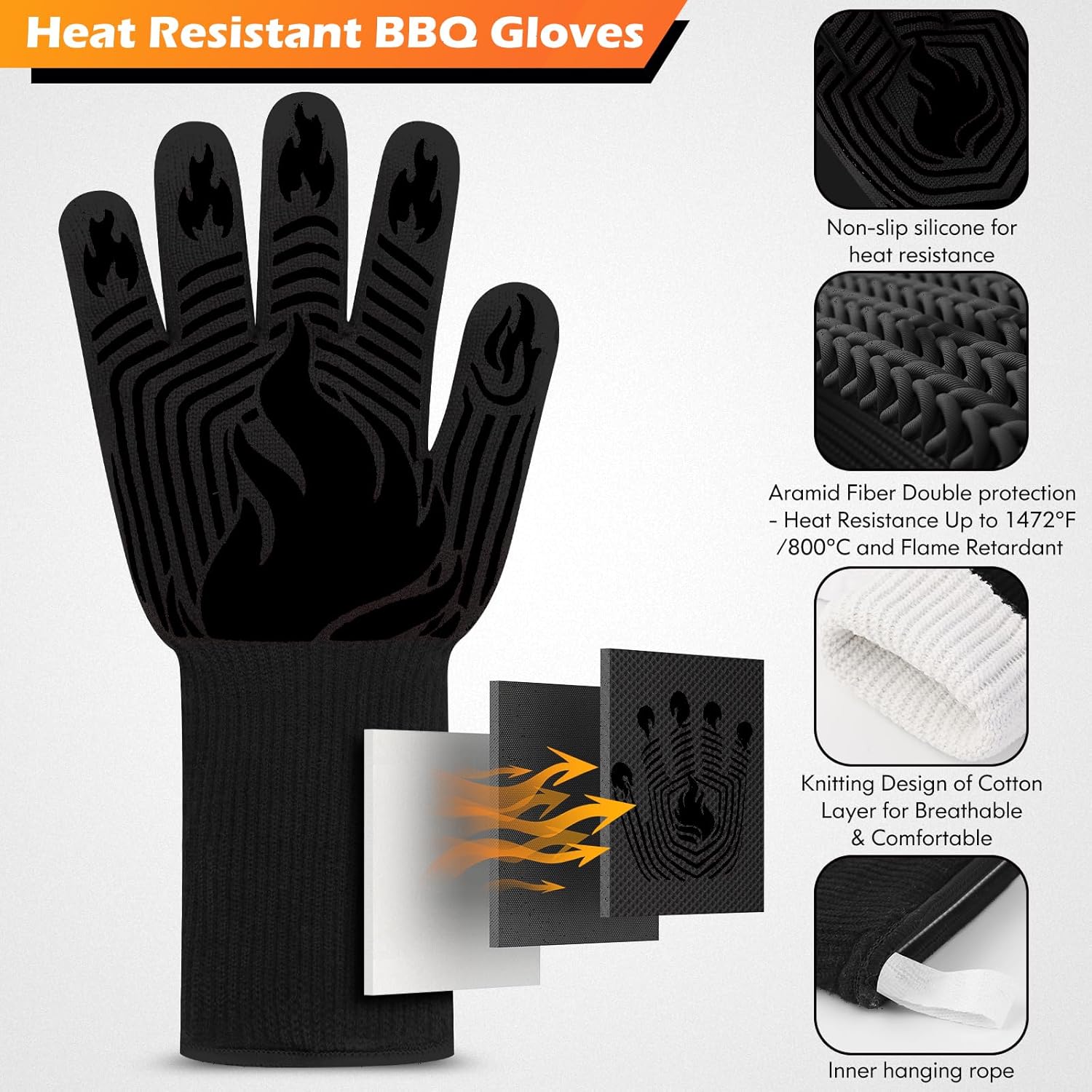 BBQ Gloves, 1472°F Heat Resist – Heat Resistant Glove recenzja i cena
