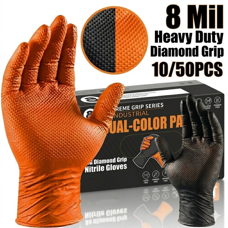 Heavy Duty Orange Nitrile Glov – Nitrile Mechanic Glove recenzja i cena