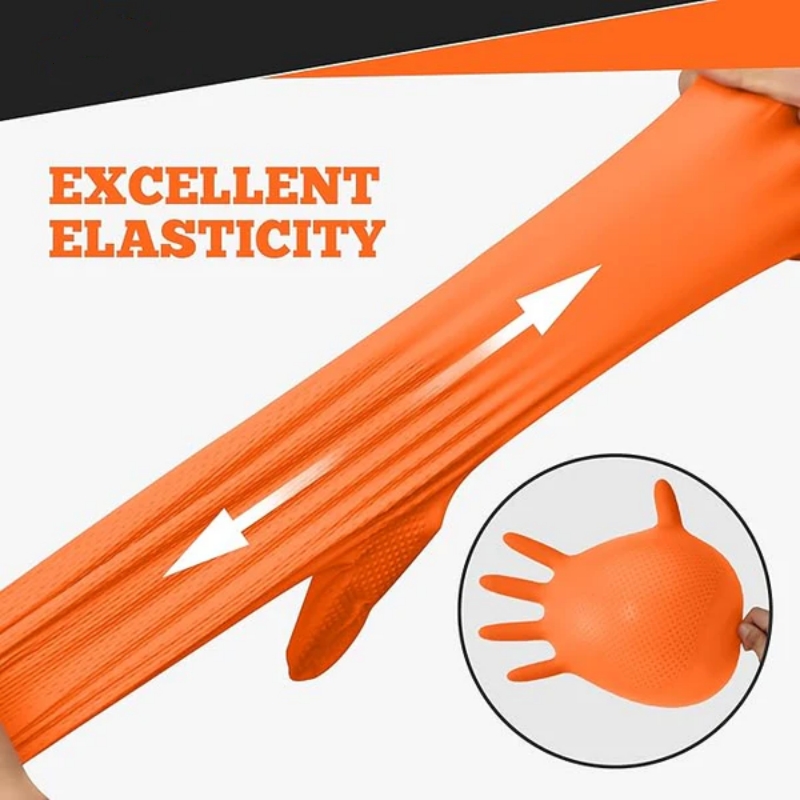 Heavy Duty Orange Nitrile Glov – Nitrile Mechanic Glove recenzja i cena