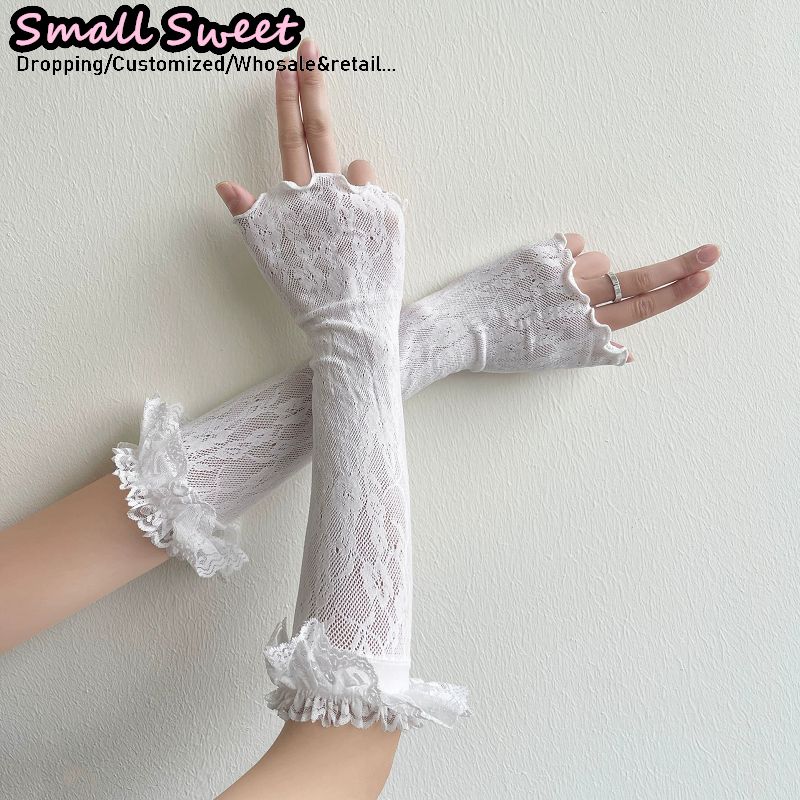 Women's Harajuku White Arm Sle – Fingerless Glove Knit recenzja i cena