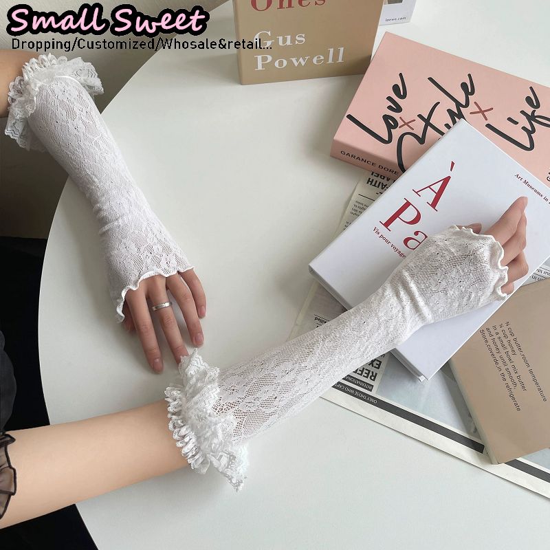 Women's Harajuku White Arm Sle – Fingerless Glove Knit recenzja i cena