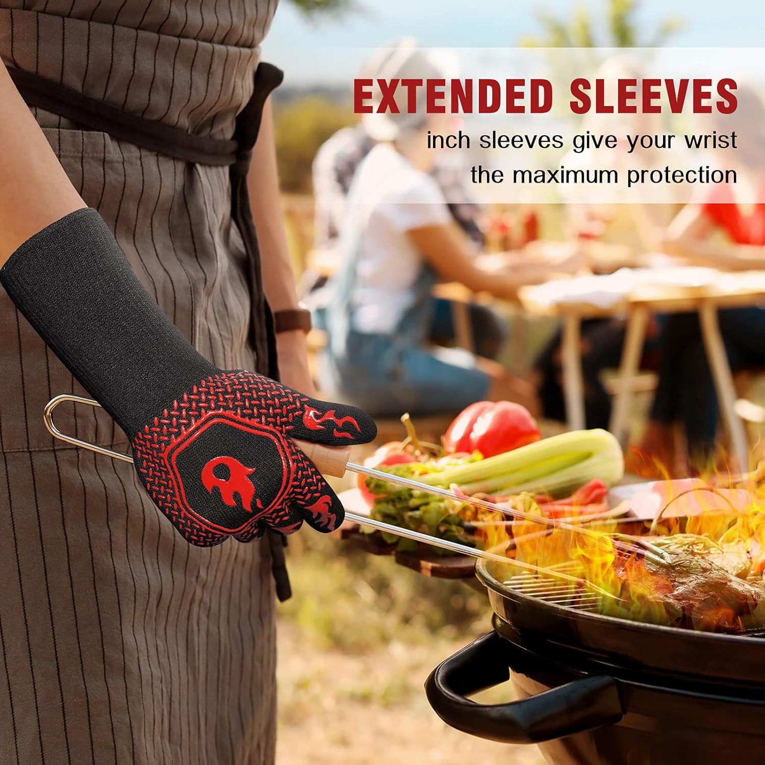 BBQ Grill Gloves High Temp Res – Oven Mitt Silicone recenzja i cena