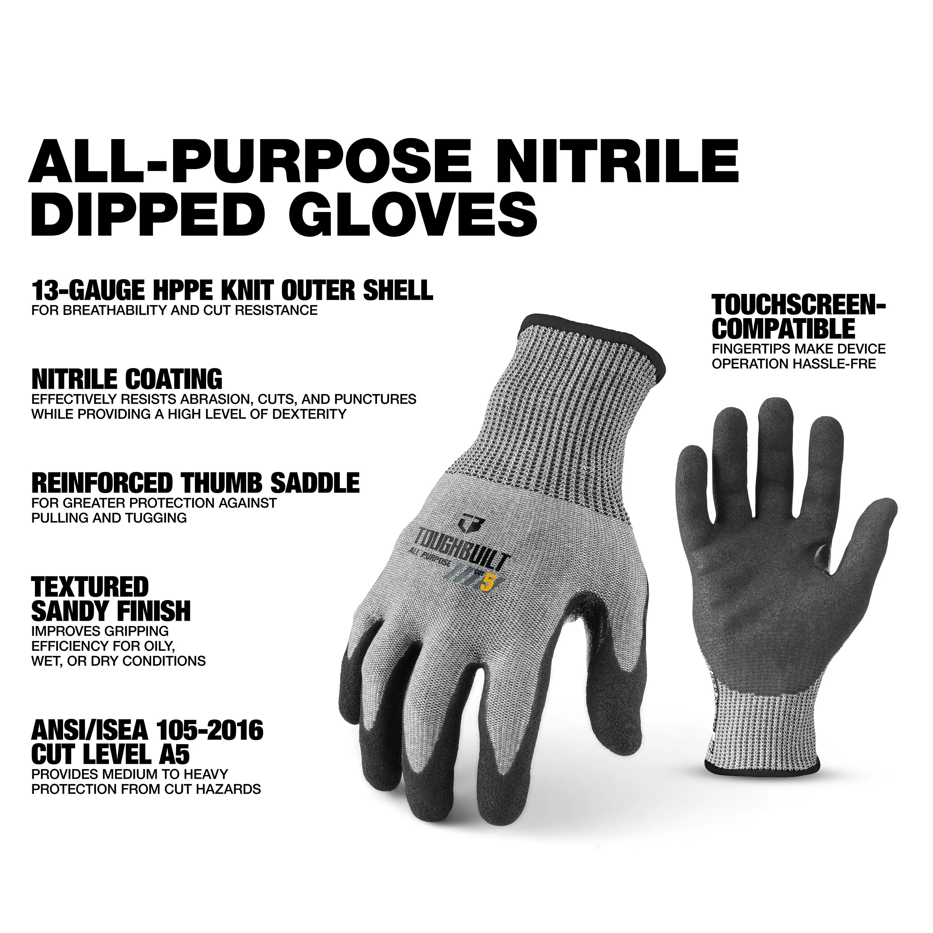 TOUGHBUILT TB-P2-112-5-L Nitri – Nitrile Mechanic Glove recenzja i cena