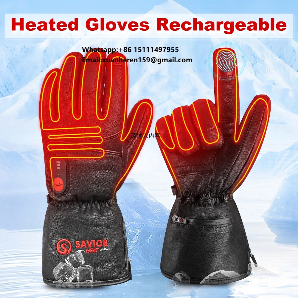 Heated Leather Gloves Men Wome – Ski Glove Waterproof recenzja i cena