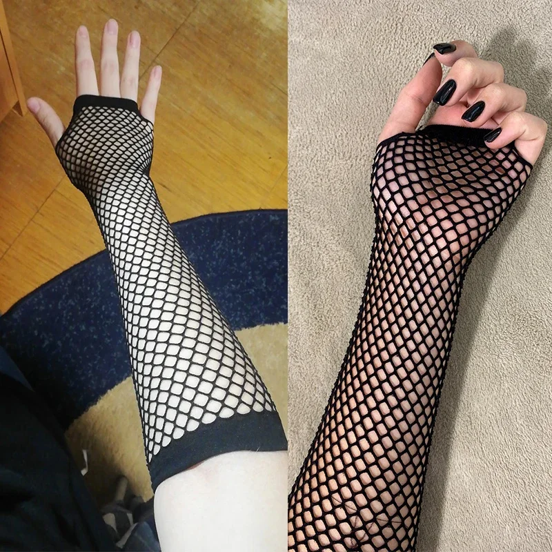 Women Fashion Neon Fishnet Fin – Fingerless Glove Knit recenzja i cena