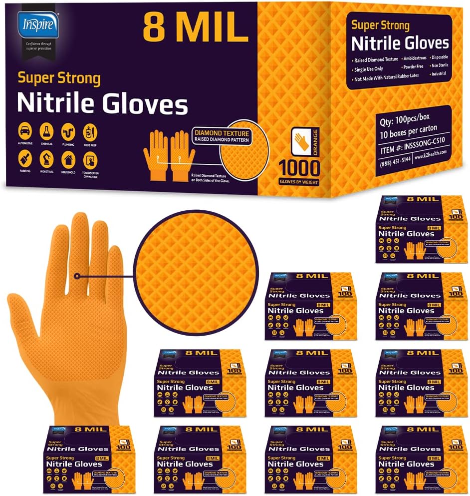 Heavy Duty Orange Nitrile Glov – Nitrile Mechanic Glove recenzja i cena