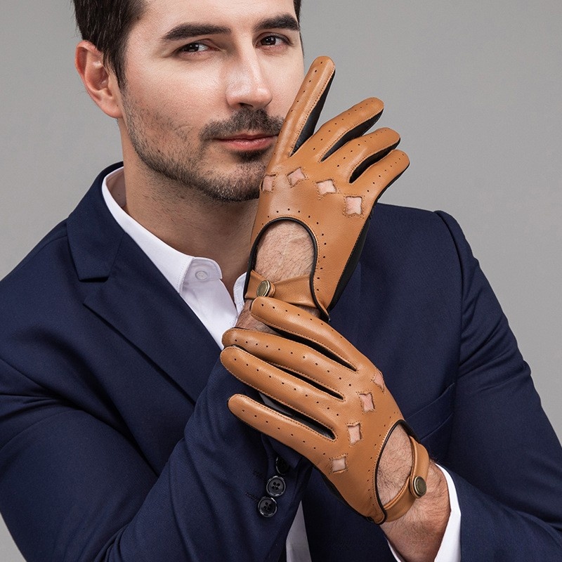 Men Leather Gloves Motorcycle  – Leather Driving Glove recenzja i cena