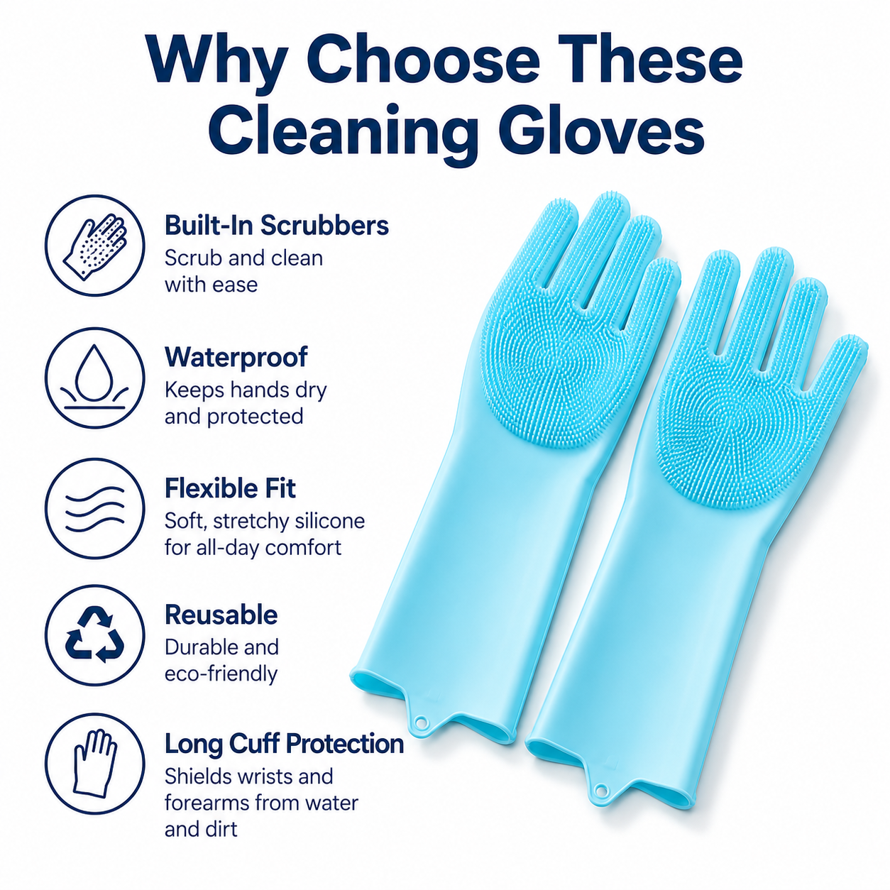 1 Pair Silicone Cleaning Glove – Dish Glove Rubber recenzja i cena