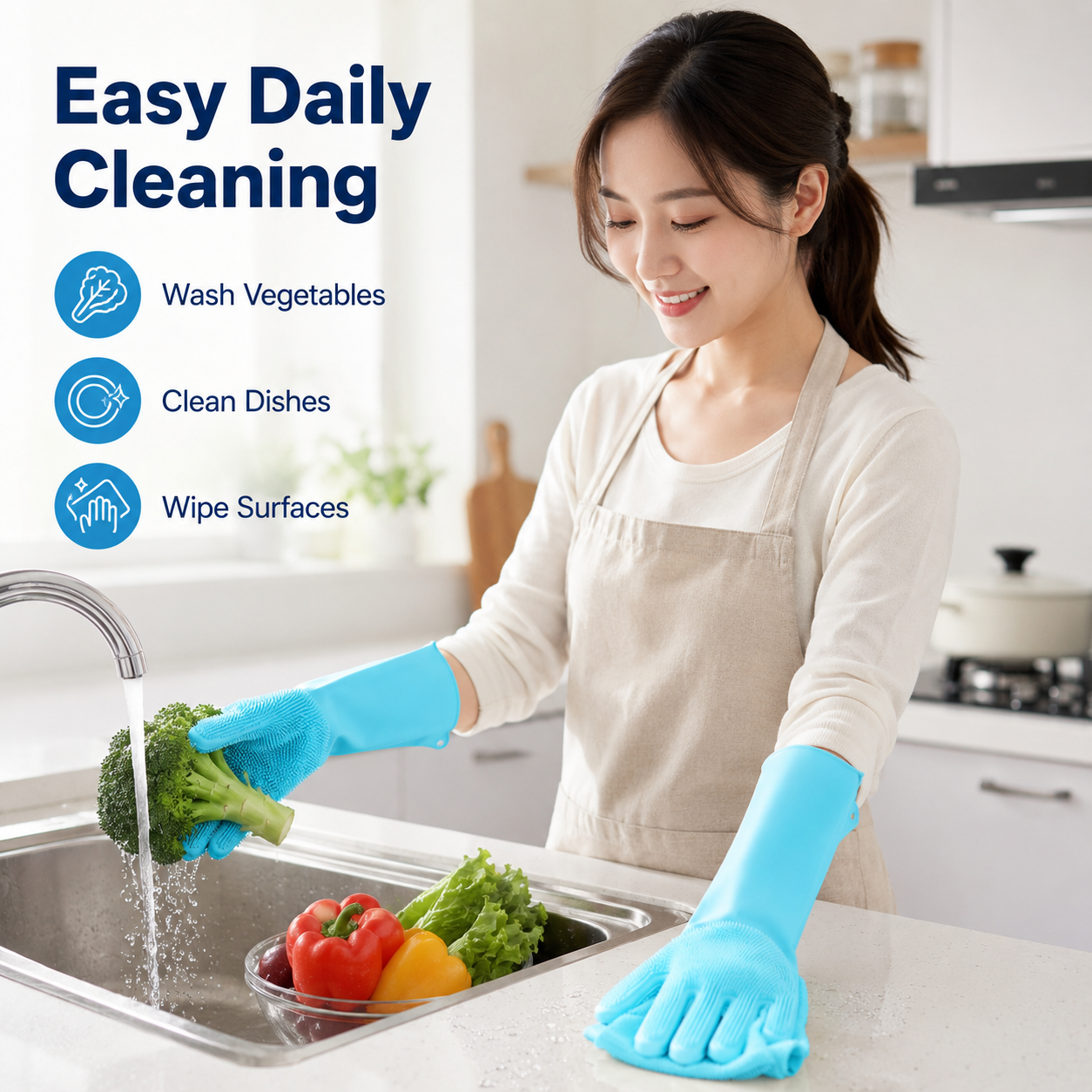 1 Pair Silicone Cleaning Glove – Dish Glove Rubber recenzja i cena