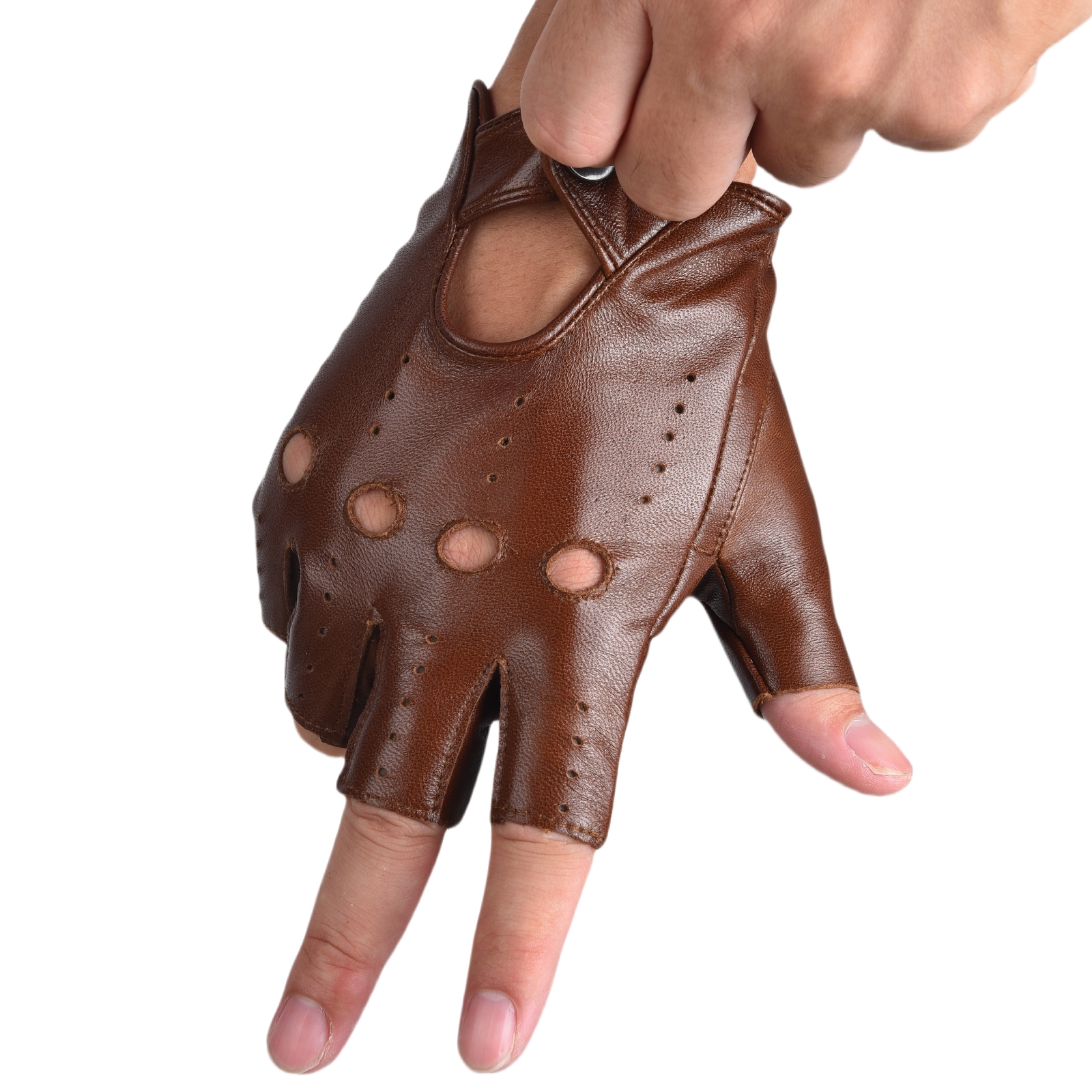 Mens Fingerless Half Finger Le – Leather Driving Glove recenzja i cena