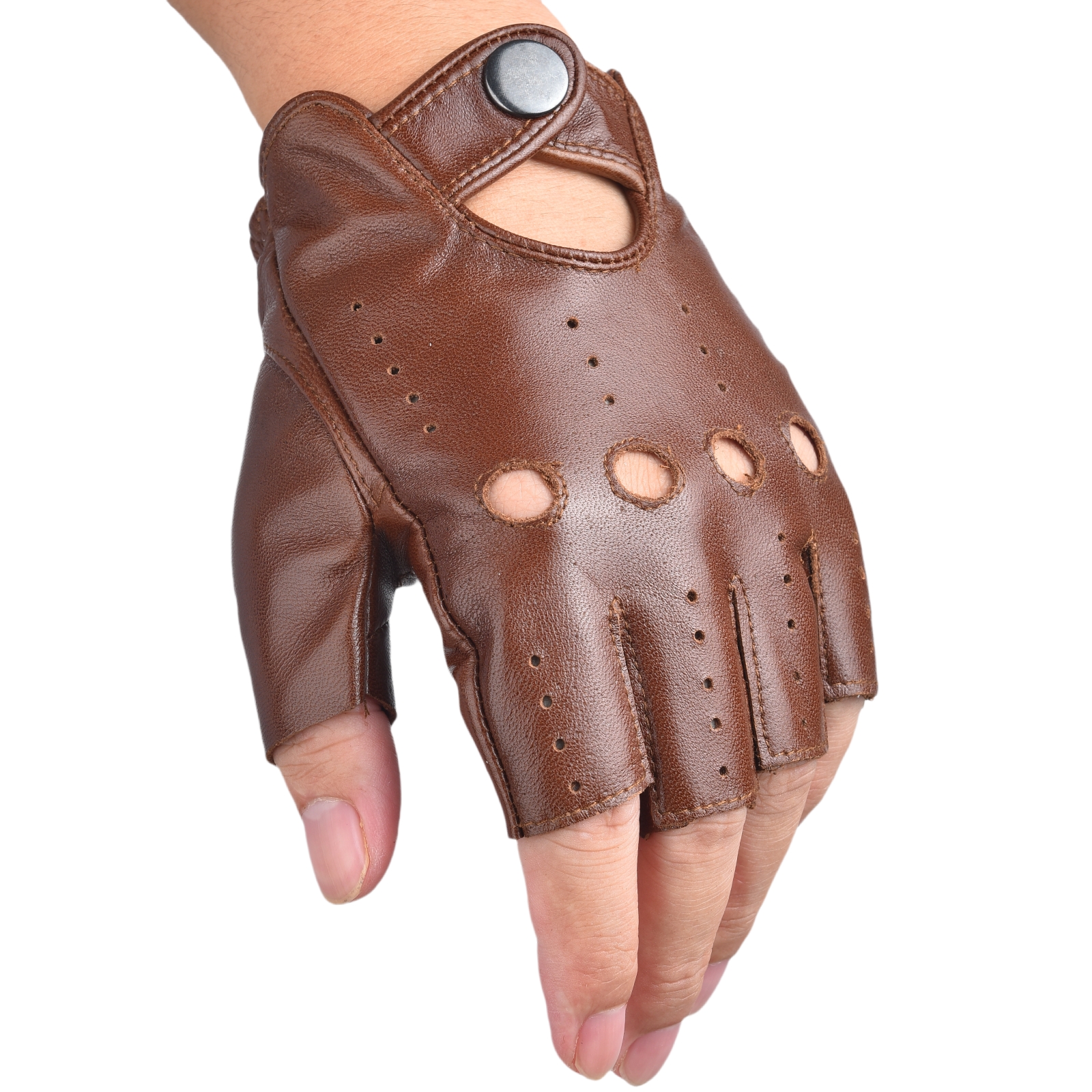 Mens Fingerless Half Finger Le – Leather Driving Glove recenzja i cena
