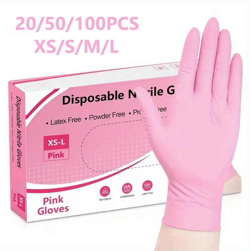 20/50/100PCS Pink Nitrile Disp – Latex Disposable Glove recenzja i cena