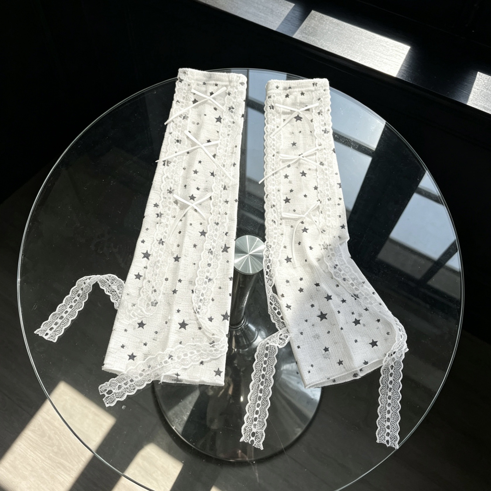 Kawaii Star Print Lace Arm Sle – Fingerless Glove Knit recenzja i cena