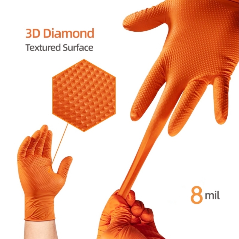 Heavy Duty Orange Nitrile Glov – Nitrile Mechanic Glove recenzja i cena