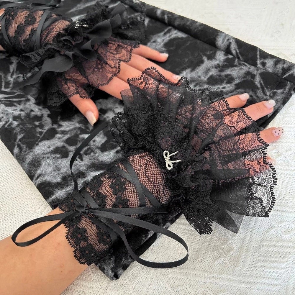 1Pair Black/White Fingerless G – Fingerless Glove Knit recenzja i cena