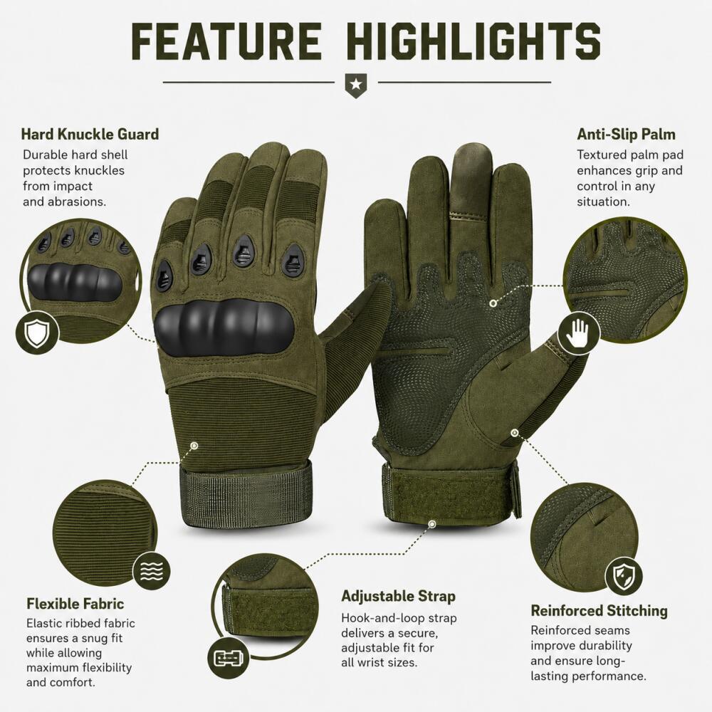 Full Finger Tactical Gloves wi – Motorcycle Glove Knuckle recenzja i cena