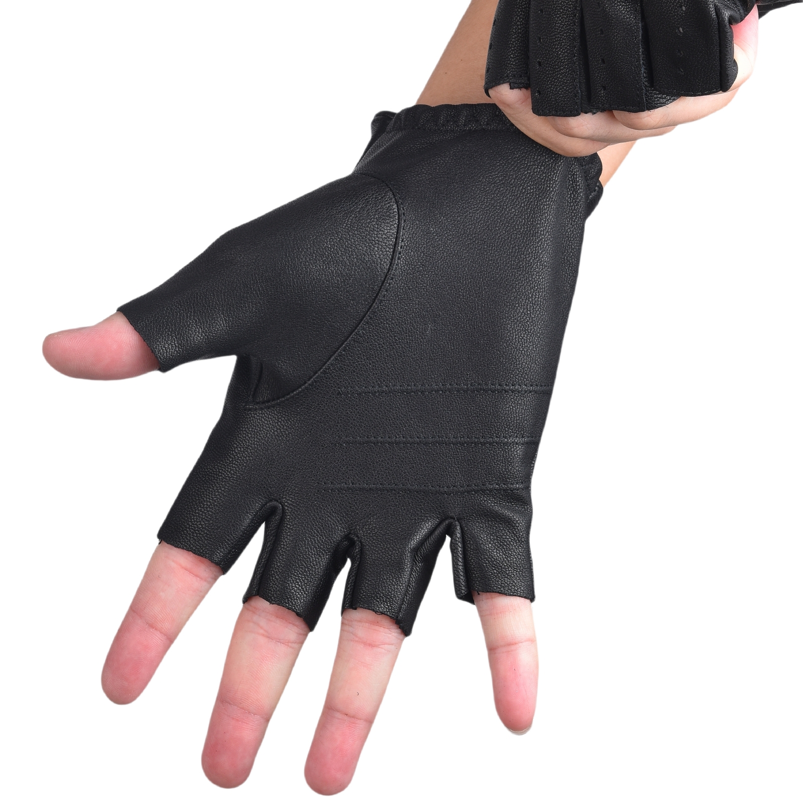 Mens Fingerless Gloves Half Fi – Leather Driving Glove recenzja i cena